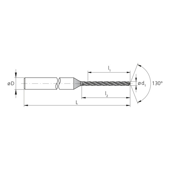 3CD.100100.A, CrazyDrill Alu 10xd Ø1.00 mm beschichtet - 3CD, VHM Hochleistungsbohrer