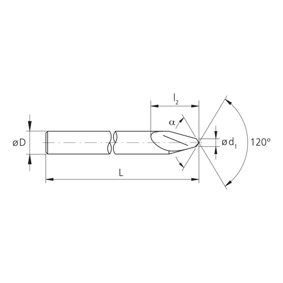 3MC.120100.0, MiquDrill Centro 120&deg; &Oslash;1.0 mm unbeschichtet - 3MC, VHM Hochleistungsbohrer