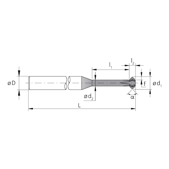 3DC.06570090.1, CrazyMill Doublechamfer 6xd Ø5.70 mm beschichtet - 3DC, VHM Schaftfräser