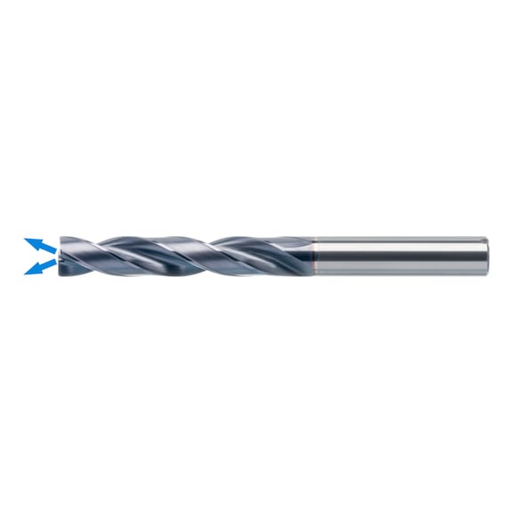 ATORN 180° high-performance drill bit, solid carbide TiAlN 5xD with internal cooling - 2