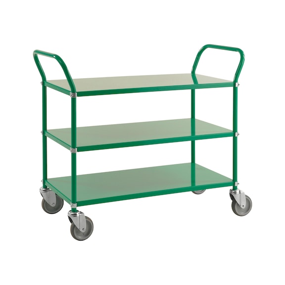 Kongamek, desserte ac 3 zones de chargement réversibles, verte, cap. chg 250 kg - Desserte avec trois zones de chargement réversibles