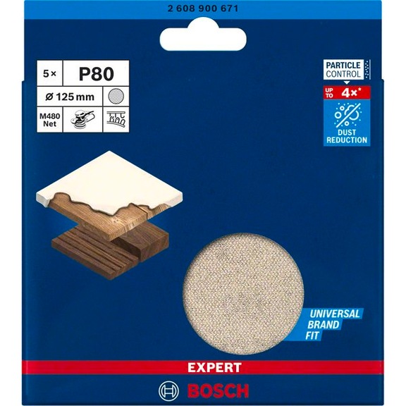 BOSCH EXPERT M480 abrasive mesh fabric, disc diameter 125 mm, 80 grit - EXPERT M480 abrasive mesh fabric