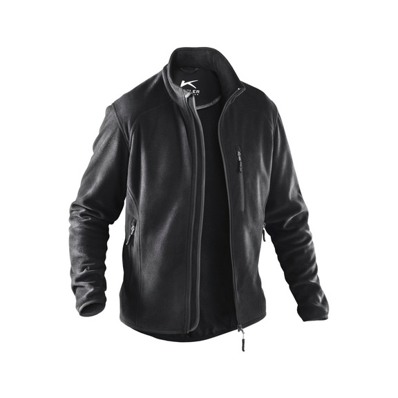 K&Uuml;BLER Black fleece jacket, size 4XL 1242 5369-99-4XL - 