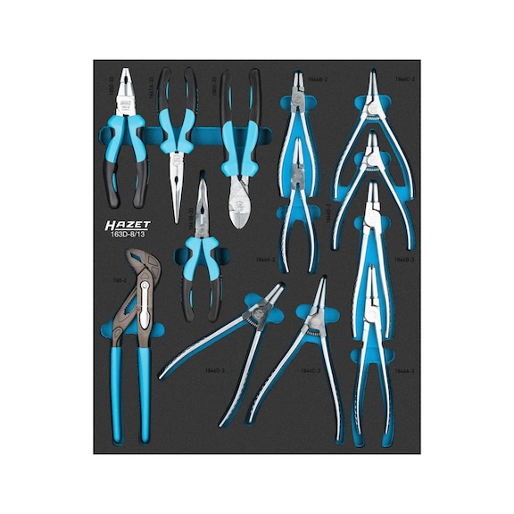 HAZET Pliers set 163D-8/13 Number of tools 13 - Tool assortment