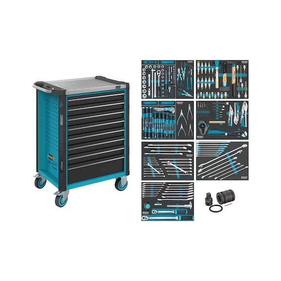 HAZET Assistant workshop trolley with assortment 179NX-8/206, 206 tools - Workshop trolley