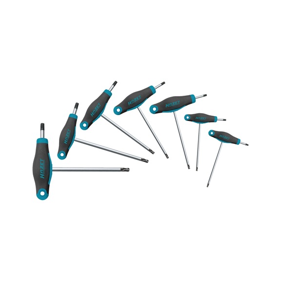 HAZET Schraubendreher Satz mit T-Griff 829KKT/7 Innen TX Profil 7 Werkzeuge - Innensechsrundschraubendreher