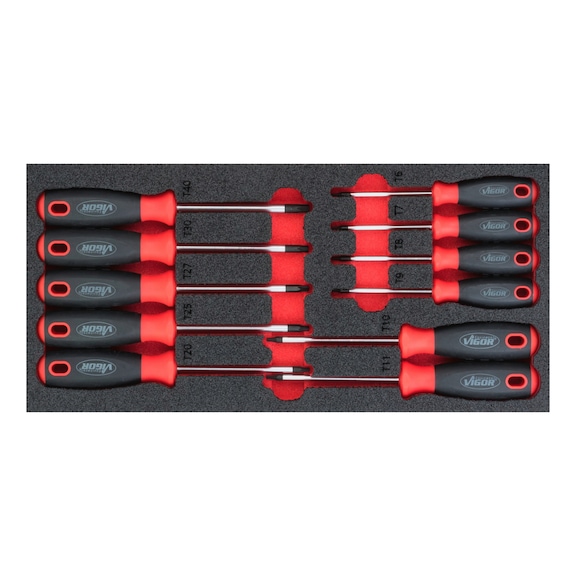 VIGOR T screwdriver set Number of tools 11 T profile T6 - T40 - Screwdriver, screwdriver bit (other)