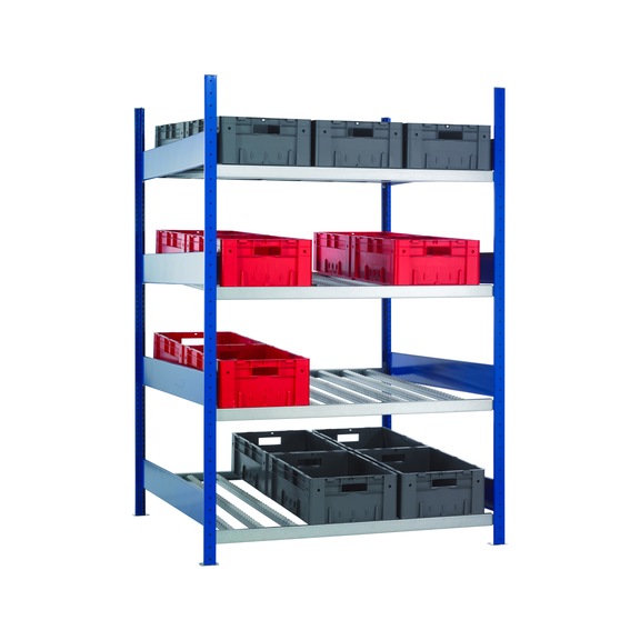 SCHULTE basic shelving, MULTIplus150/4 levels 2000x1300x1300 No.38870 - Shelving (workshop)