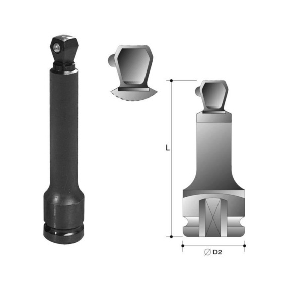 ACTION Wobble-Verlängerung 1/2 Zoll DO6452F075 - Antriebsteil 1/2 Zoll