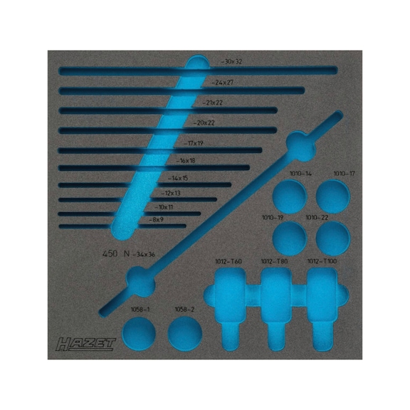 HAZET 2-component soft foam insert 163-211L - Tool assortment