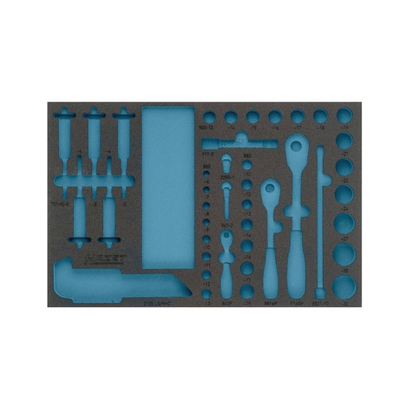 HAZET 2-Komponenten Weichschaum-Einlage 163-329L - Werkzeugsortiment