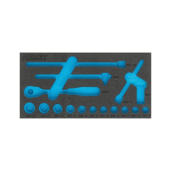 HAZET 2-Komponenten Weichschaum-Einlage 163-334L - Werkzeugsortiment