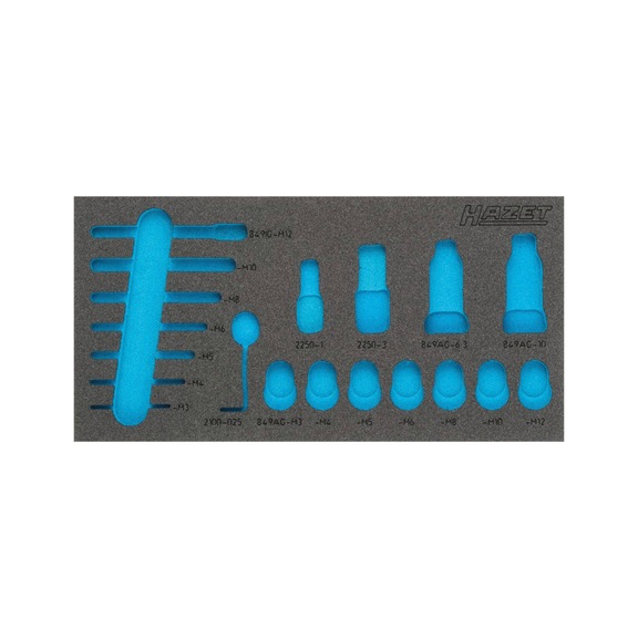 HAZET 2-component soft foam insert 163-336L - Tool assortment