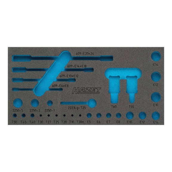 HAZET 2-Komponenten Weichschaum-Einlage 163-345L - Werkzeugsortiment