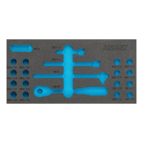 HAZET 2-component soft foam insert 163-348L - Tool assortment