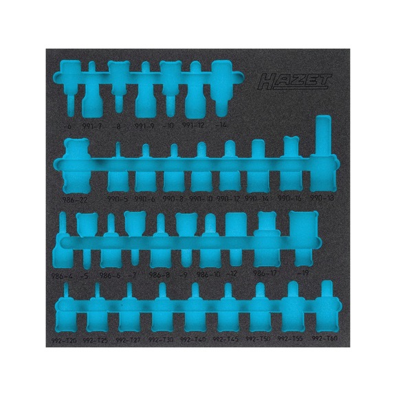 HAZET 2-Komponenten Weichschaum-Einlage 163-407L - Werkzeugsortiment