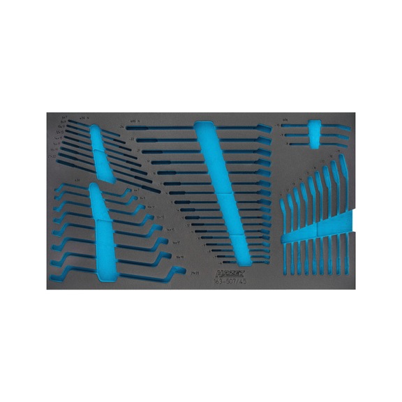 HAZET 2-component soft foam insert 163-507L - Tool assortment