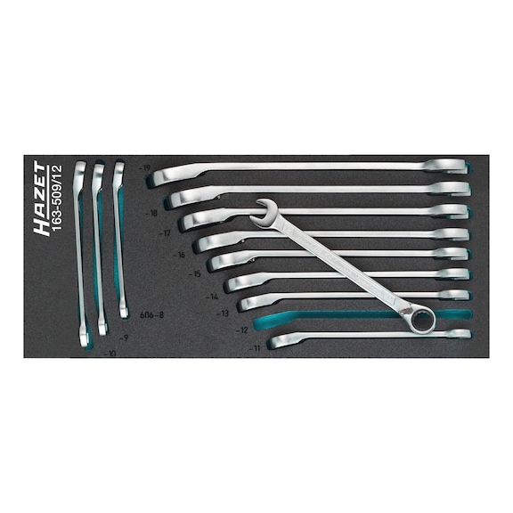HAZET ratchet combination wrench set 163-509/12 No. of tools 12 - Tool assortment