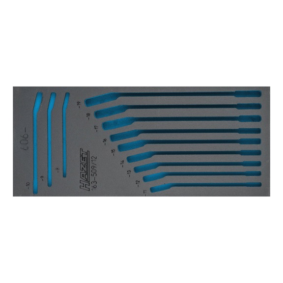 HAZET 2-component soft foam insert 163-509L - Tool assortment