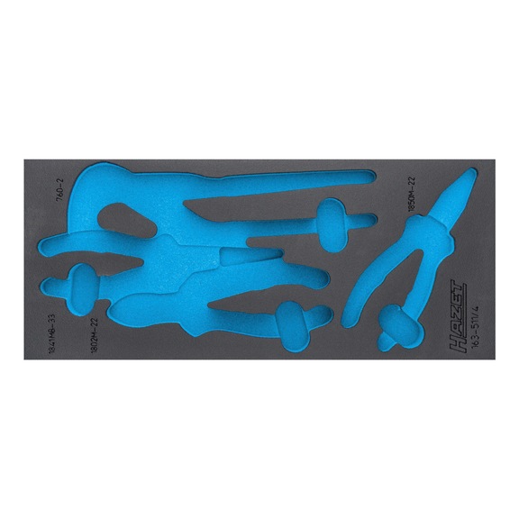 HAZET 2-component soft foam insert 163-511L - Tool assortment
