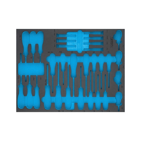 HAZET 2-component soft foam insert 163-524L - Tool assortment