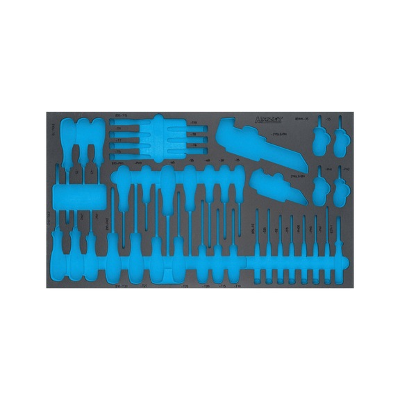 HAZET 2-component soft foam insert 163-527L - Tool assortment