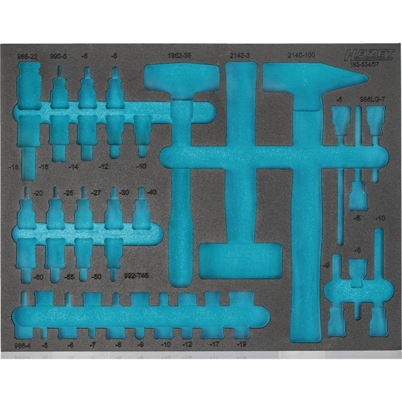HAZET 2-component soft foam insert 163-534L - Insert for tool trolley