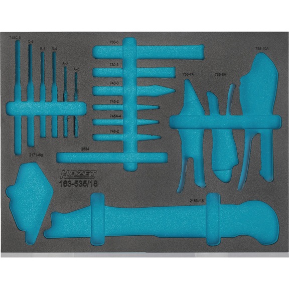 HAZET 2-component soft foam insert 163-535L - Insert for tool trolley