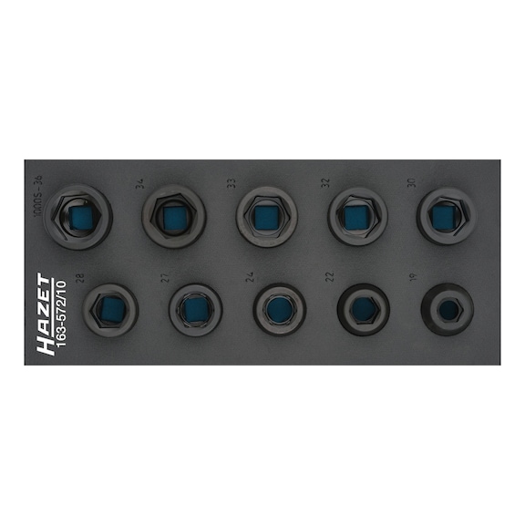 HAZET impact wrench socket set 10-piece set 163-572/10 - Socket wrench set