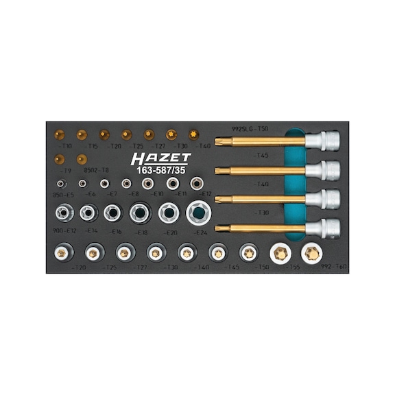 HAZET Screwdriver socket set 35-piece set 163-587/35 - Tool assortment