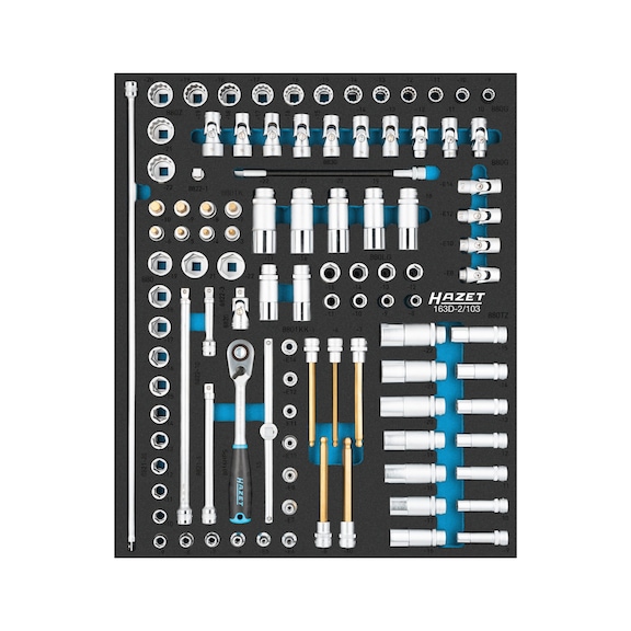 HAZET Socket wrench set 163D-2/103 3 - 22 E5 - E14 Number of tools 103 - Tool assortment