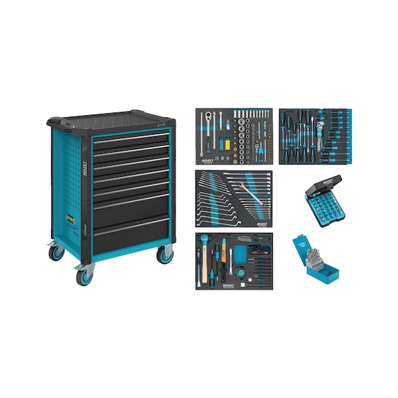 HAZET Werkstattwagen Assistent mit Sortiment 179N-7/220 Schubladen - Werkstattwagen