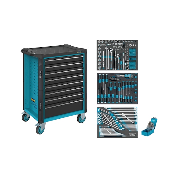 HAZET Assistant workshop trolley with assortment 179N-8/228 drawers - Workshop trolley