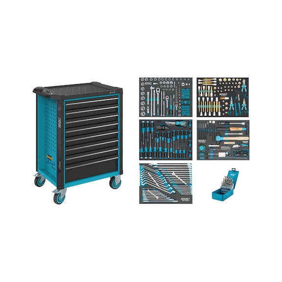 HAZET Werkstattwagen Assistent mit Sortiment 179N-8/314 Schubladen - Werkstattwagen