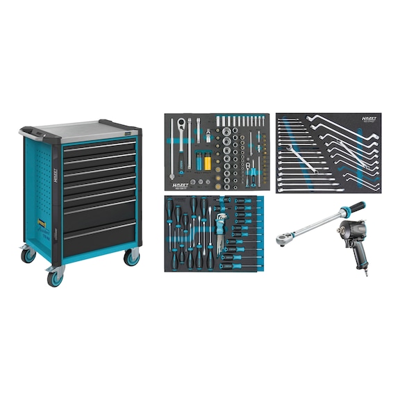 HAZET Assistant workshop trolley with assortment 179NX-7/137 drawers - Workshop trolley