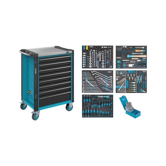 HAZET Assistant workshop trolley with assortment 179NX-8/252 drawers - Workshop trolley
