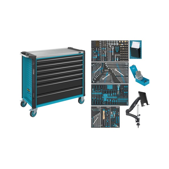 HAZET Assistant tool trolley with assortment 179NXXL-7/342 drawers - Workshop trolley