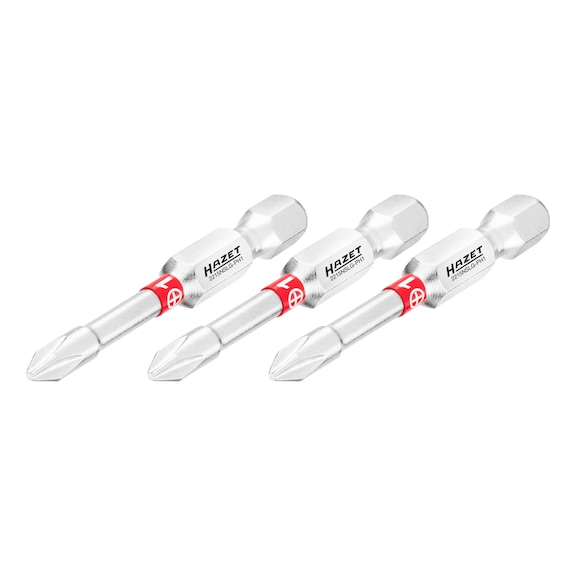 HAZET bit 2215NSLG-PH1/3 3-piece hexagon 1/4 inch 6.3 mm cross recess profile - Bit for Phillips screws