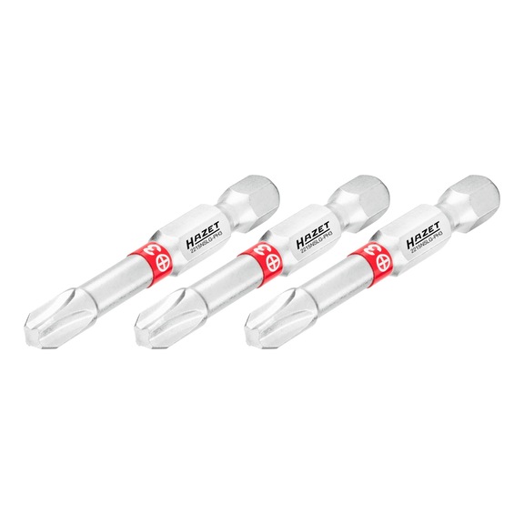 HAZET bit 2215NSLG-PH3/3 3-piece hexagon 1/4 inch 6.3 mm cross recess profile - Bit for Phillips screws