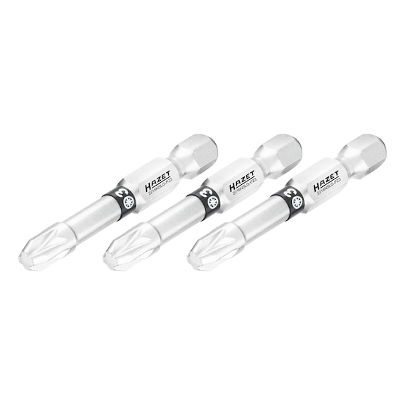 HAZET bit 2216NSLG-PZ3/3 3-piece hexagon1/4 inch 6.3 mm Pozidriv profile - Bit for Phillips screws