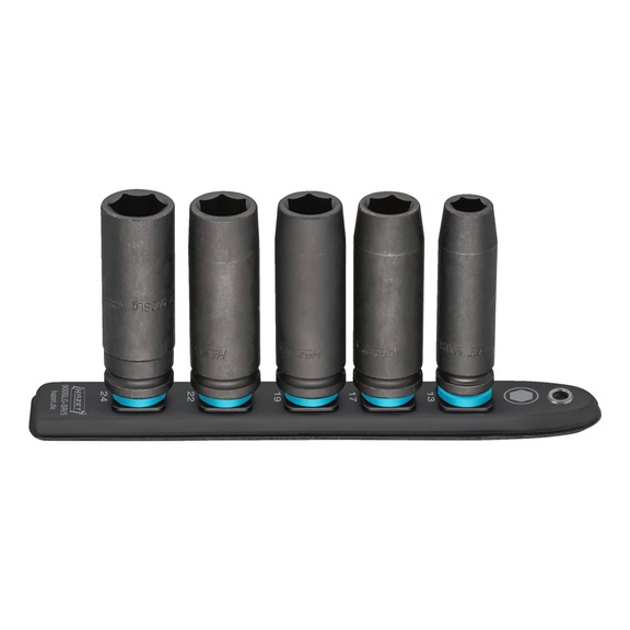 HAZET SmartRail Flexible Kunststoff-Steckleiste 900SLG-SR/5 1/2 Zoll 5-teilig - Steckschlüsselsatz