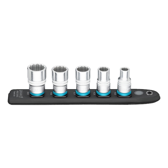 HAZET SmartRail Flexible plastic socket strip 900Z-SR/5 1/2 inch 5-piece - Socket wrench set