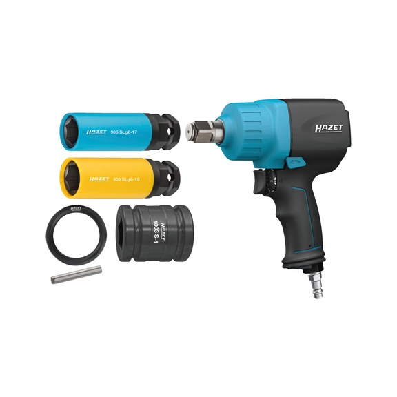 HAZET Schlagschrauber mit Sortiment 9013M/6 Anzahl der Werkzeuge 6 - Impulsschlagschrauber (Druckluft)