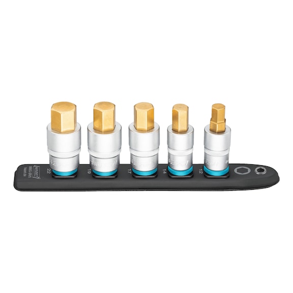 HAZET SmartRail Flexible plastic socket strip 986G-SR/5 1/2 inch 5-piece - Socket wrench set