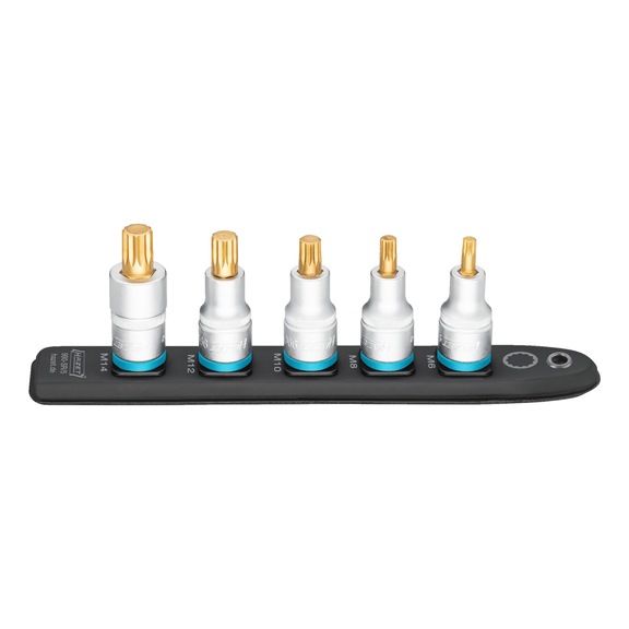 HAZET SmartRail Flexible Kunststoff-Steckleiste 990-SR/5 1/2 Zoll 5-teilig - Steckschlüsselsatz