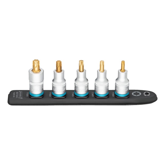 HAZET SmartRail Flexible Kunststoff-Steckleiste 992T-SR/5 1/2 Zoll 5-teilig - Steckschlüsselsatz