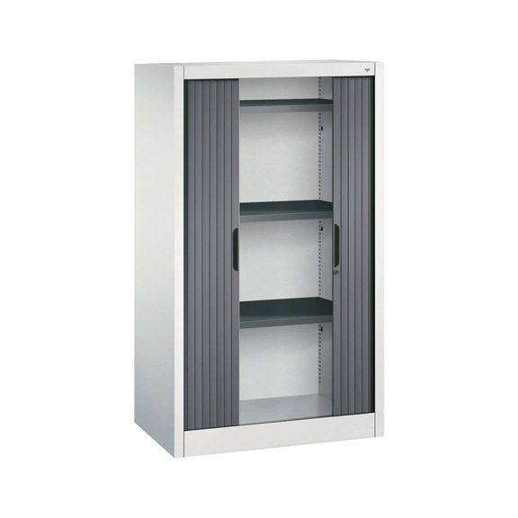 C+P Omnispace roller shutter cabinet, H1345B800D420 mm, /No. 3221-00|S10045 - Workshop cabinet