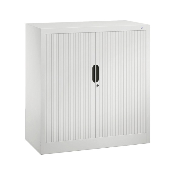 C+P Tambour door cabinet Omnispace, H1030B1000D420 mm, light gray No. 3242-00|S10081 - Workshop cabinet