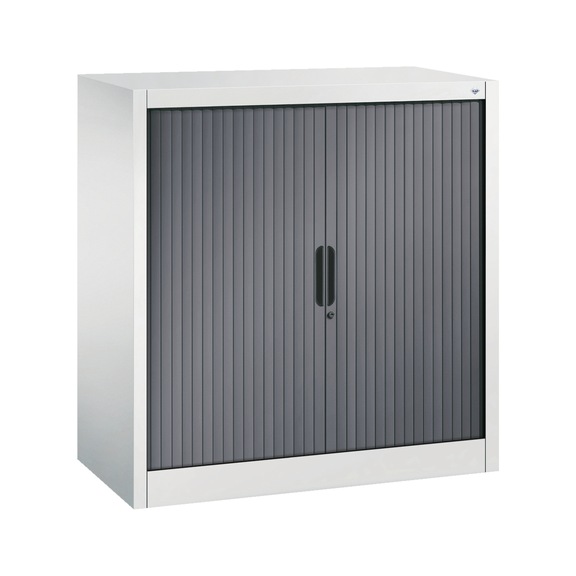 C+P Tambour door cabinet Omnispace, H1030B1000D420 mm, /No. 3242-00|S10100 - Workshop cabinet