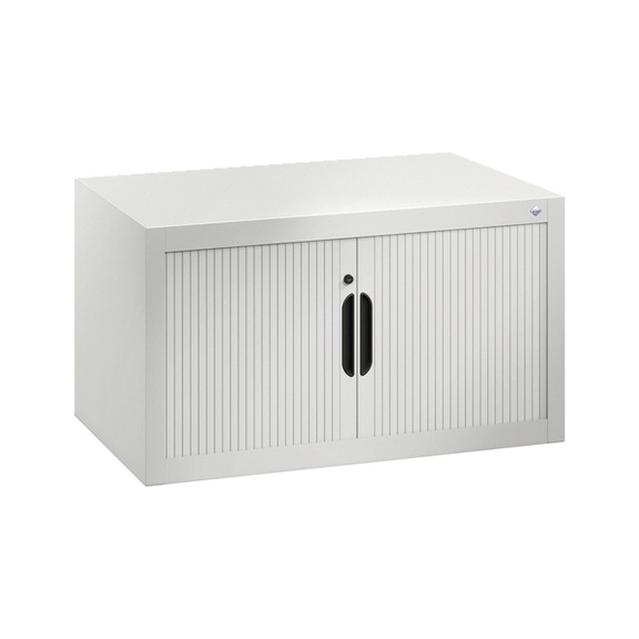 C+P Tambour door cabinet Omnispace, H450B800D420 mm, light gray No. 3261-00|S10020 - Workshop cabinet